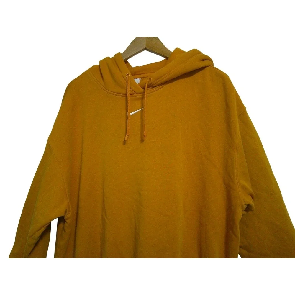 Nike Hoodie Women Large Gold Embroidered Center Swoosh Pullover DJ7668-738